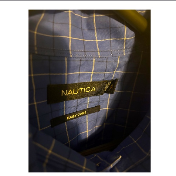 Nautica Window Pane Button Down Men's Shirt large - Picture 3 of 3
